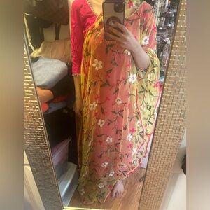 Magenta silk Kameez with palazzo